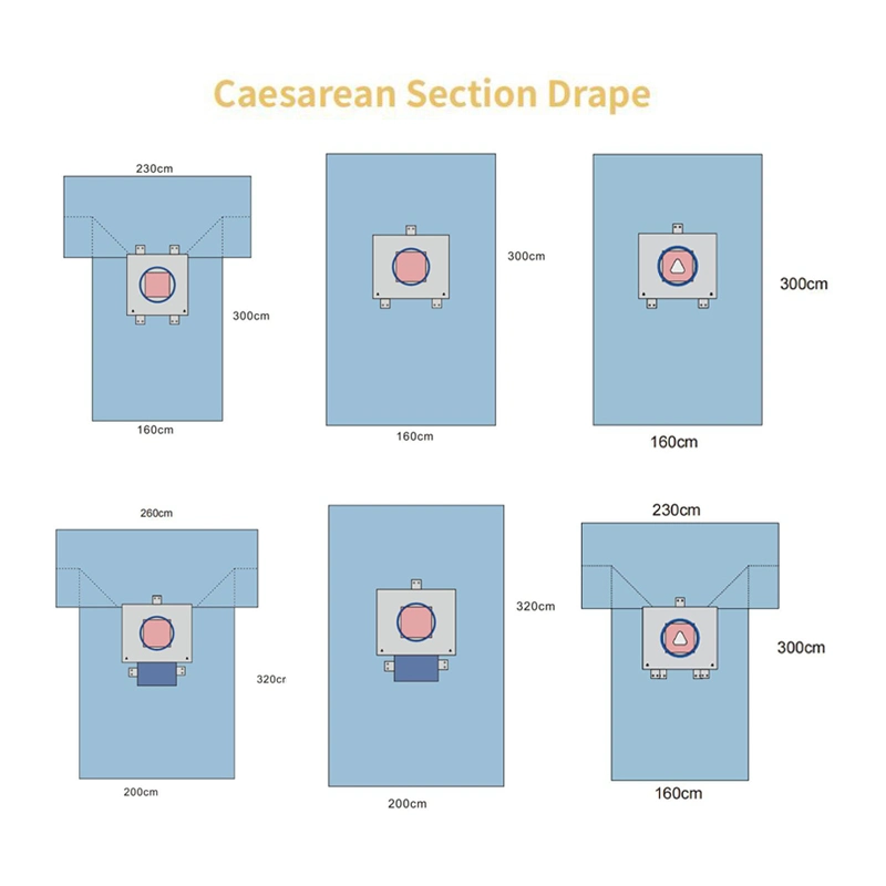 Disposable Sterile Surgical Pack Angiography Drape with Transparent Panel