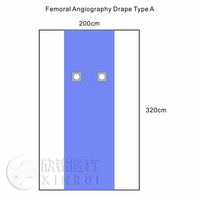 Champ d'angiographie fémorale stérile de type a