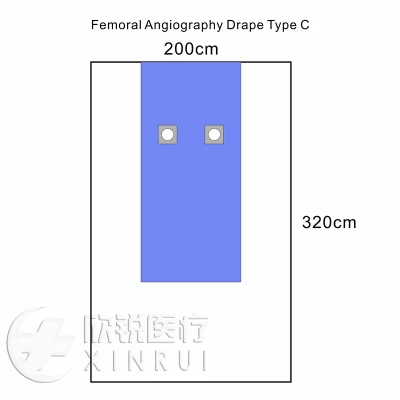 Champ d'angiographie fémorale stérile de type C